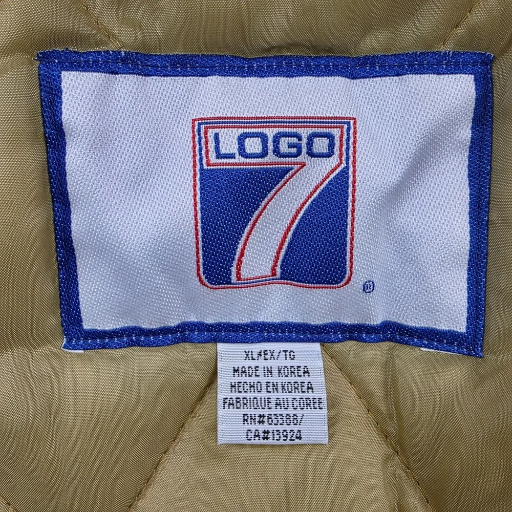 Vintage Logo 7 Notre Dame Fighting Irish Puffer Jacket Mens XL Navy‎ Gold Hooded